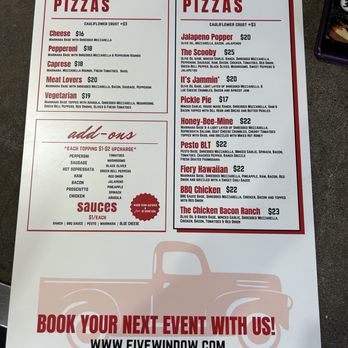 Five Window Beer - Food menu - Breweries Near Me - Lodi, California