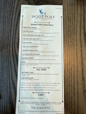 Menu photo 2 The Boise Post Boise, ID Menu photo 2 The Boise Post Boise, ID