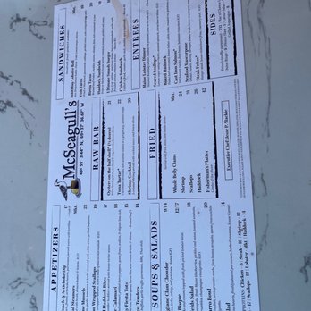 McSeagull's Restaurant - Menu - Seafood Near Me - Boothbay Harbor, Maine