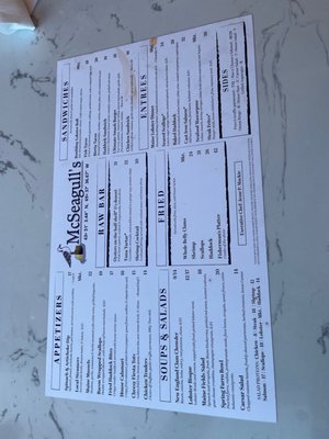 Menu photo 7 McSeagull's Restaurant Boothbay Harbor, ME