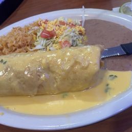 Chimichanga smothered in queso Chimichanga smothered in queso