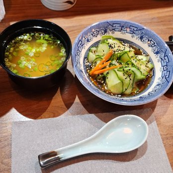 ShinSen Sushi & Lounge - Miso soup and sunomono salad - Sushi Bars Near Me - Vancouver, Washington ShinSen Sushi & Lounge - Miso soup and sunomono salad - Sushi Bars Near Me - Vancouver, Washington