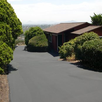 Apache Asphalt & Seal - This is petro-mat, blending just before the cottage, with existing blacktop. - Masonry/Concrete Near Me - Vista, California