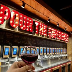 Pour Bros Taproom - Pour area (merlot in this photo )