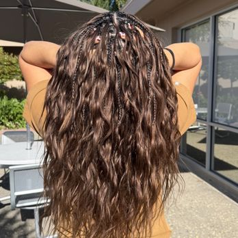 Braids & Twists - Miracle knots, 20" body wave in chocolate brown. - Hair Stylists Near Me