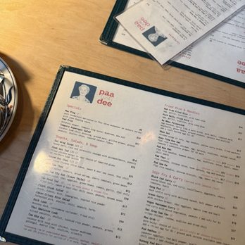 Paadee - Menu - Thai Near Me - Portland, Oregon