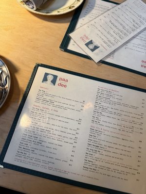 Menu photo 1 Paadee Portland, OR