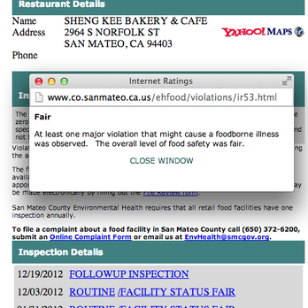 Sheng Kee Bakery - "At least one major violation that might cause a foodborne illness was observed." Check your food before consume! - Bakeries Near Me - San Mateo, California Sheng Kee Bakery - "At least one major violation that might cause a foodborne illness was observed." Check your food before consume! - Bakeries Near Me - San Mateo, California