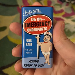 When went to the Grand Canyon, my husband forgot to pack underwear. So this stocking stuffer from Rock Paper Scissors is useful AND funny.