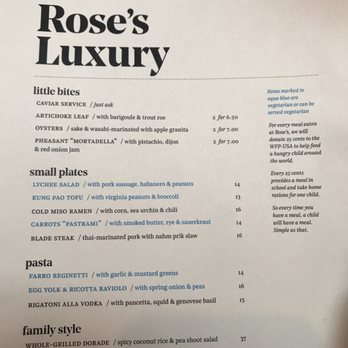 Rose's Luxury - Menu 7/22 - New American Near Me - Washington, DC, District of Columbia