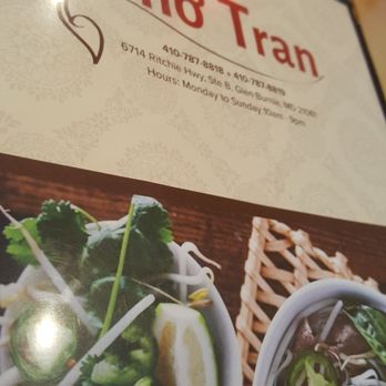 Pho Tran - front of menu - Vietnamese Near Me - Glen Burnie, Maryland Pho Tran - front of menu - Vietnamese Near Me - Glen Burnie, Maryland