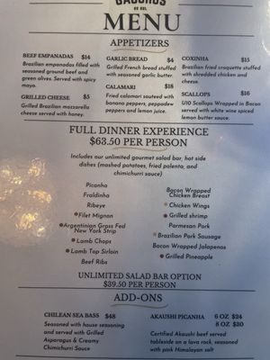 Menu photo 8 Gauchos Do Sul Houston, TX