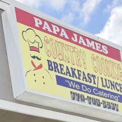 Papa James - Front of restaurant marquee