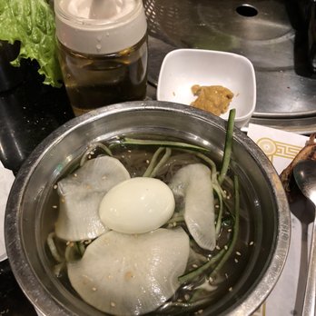 Jong Ga House - Cold Buckwheat Noodle Soup - included with AYCE - Korean Near Me - Oakland, California Jong Ga House - Cold Buckwheat Noodle Soup - included with AYCE - Korean Near Me - Oakland, California