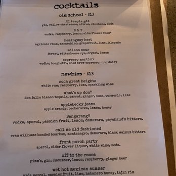 Jm Curley - Cocktail Menu - New American Near Me - Boston, Massachusetts