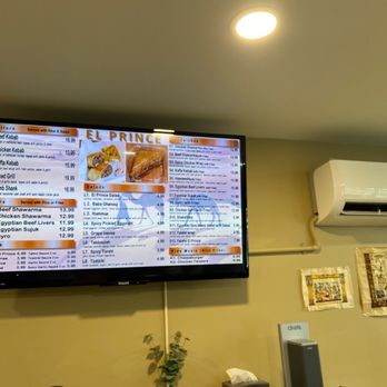 El Prince Restaurant - Menu board - Mediterranean Near Me - Wesley Chapel, Florida