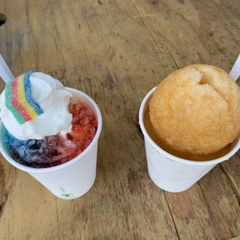 Shaved Ice Island - Rainbow Pride and Peach Tea - Food Trucks Near Me - Austin, Texas