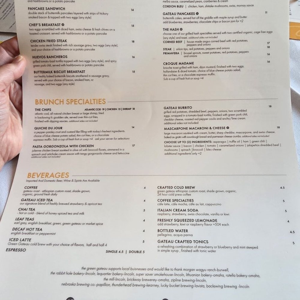 Green Gateau - Breakfast specials brunch specials and beverages - French Near Me - Lincoln, Nebraska Green Gateau - Breakfast specials brunch specials and beverages - French Near Me - Lincoln, Nebraska