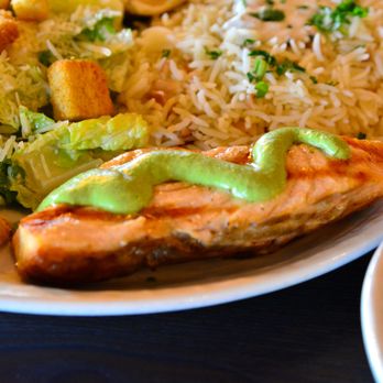 Olive Pit Grill -  Brea - Salmon, caesar salad, rice - Greek Near Me - Brea, California