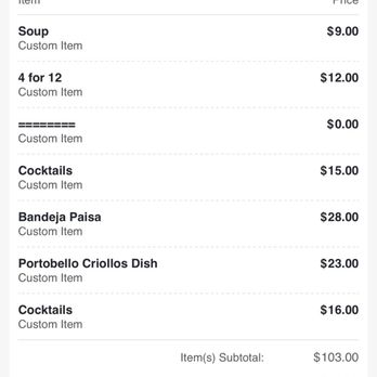 La Masa - Receipt - Colombian Near Me - Bronx, New York