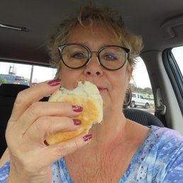 The baking powder biscuit was a nice touch instead of a bun. The baking powder biscuit was a nice touch instead of a bun.
