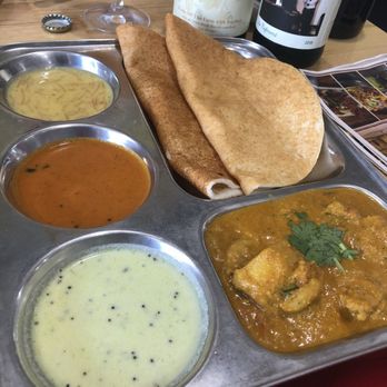 Madras Kitchen - Kal dosa with chicken curry (very good) - Seafood Near Me - Hamilton Township, New Jersey