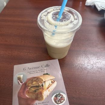 6 Avenue Caffe - Iced small latte with oat milk - Acai Bowls Near Me - Los Angeles, California