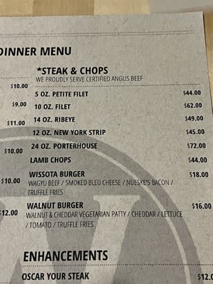 Menu photo 5 Wissota Chophouse - Chippewa Falls Chippewa Falls, WI