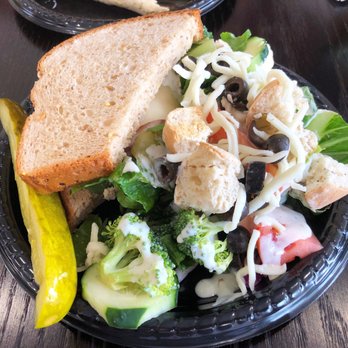 Frullati - 1/2 Chicken Salad Sandwich and garden Salad. Excellent! - Sandwiches Near Me - Buda, Texas
