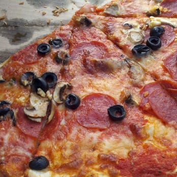Del Mar Pizza - Brooklyn with olives added - Pizza Near Me - Del Mar, California