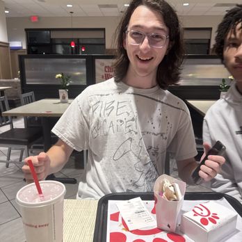 Chick-fil-A - My friend enjoying his meal - Fast Food Near Me - Ashburn, Virginia