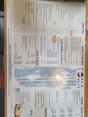Menu photo 2 Tora Sushi & Bar Charlotte, NC Menu photo 2 Tora Sushi & Bar Charlotte, NC