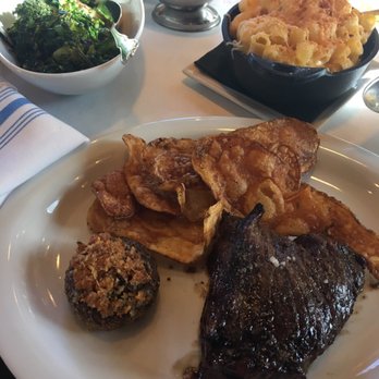 Echo & Rig - Baverre cut steak with chips and mushroom rockefeller; Sides--broccolini and mac n cheese...amazing!! - Steakhouses Near Me - Las Vegas, Nevada