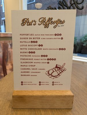Menu photo 1 Pat's Poffertjes Nieuwendijk Amsterdam, NH