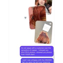 Ciao Bella Salone - Messages with hair dresser