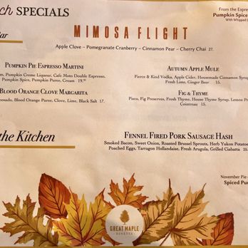 Great Maple San Diego - Seasonal food and drink menu - Breakfast & Brunch Near Me - San Diego, California
