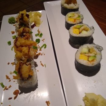 Bikkuri Sushi Noodle & Grill - Kabayaki (left- I ate a few pieces ) chicken tempora (right) - Sushi Bars Near Me - Orlando, Florida Bikkuri Sushi Noodle & Grill - Kabayaki (left- I ate a few pieces ) chicken tempora (right) - Sushi Bars Near Me - Orlando, Florida