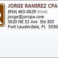 Jorge Ramirez CPA, PA - Jorge O. Ramirez, CPA PA Business Card