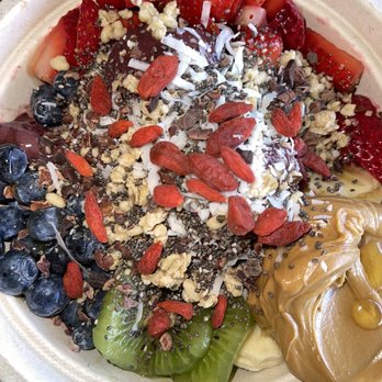 Waffle and Berry - Acai with Waffle and Berry's complimentary toppings. - Waffles Near Me - Honolulu, Hawaii