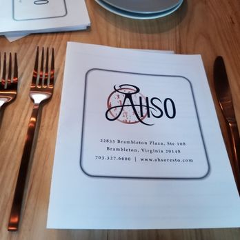 Ahso Restaurant - Love their rose gold silverware. - New American Near Me - Brambleton, Virginia Ahso Restaurant - Love their rose gold silverware. - New American Near Me - Brambleton, Virginia