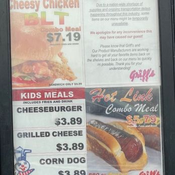 Griff's Hamburgers - Hot link sandwich, chicken sandwich, grilled cheese sandwich, corn dog, menu - Fast Food Near Me - Irving, Texas Griff's Hamburgers - Hot link sandwich, chicken sandwich, grilled cheese sandwich, corn dog, menu - Fast Food Near Me - Irving, Texas