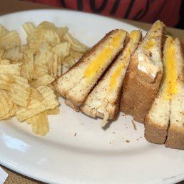 Grilled cheese and chips Grilled cheese and chips