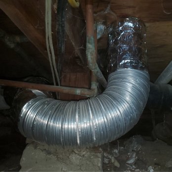 Dr Dryer Duct - Using rigid flexible 4" tubing, to go around existing piping, for repairs - Air Duct Cleaning Near Me Dr Dryer Duct - Using rigid flexible 4" tubing, to go around existing piping, for repairs - Air Duct Cleaning Near Me
