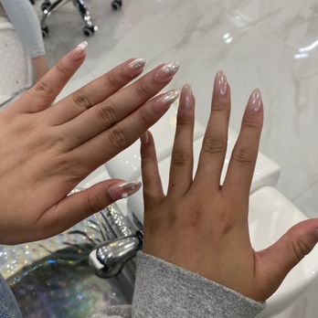 Q Nail Lounge - my friend opted for pearl chrome as well after she saw mine - Nail Salons Near Me - Downey, California