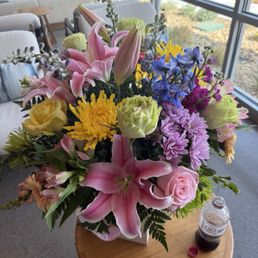 $150 arrangement made and delivered same day on a Saturday. My new go-to.