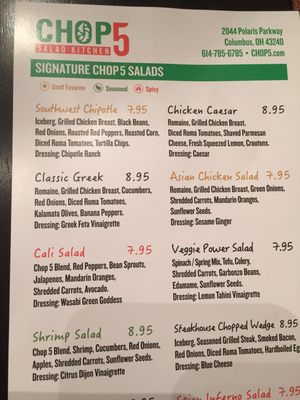 Menu photo 6 CHOP5 Salad Kitchen Columbus, OH
