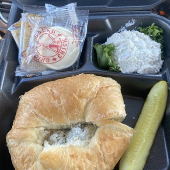 Chicken Salad Chick - The Chick combo - Lauryn's Lemon Basil on a croissant, with a scoop of Dixie Chick on the side. - Southern Near Me - Alexandria, Louisiana Chicken Salad Chick - The Chick combo - Lauryn's Lemon Basil on a croissant, with a scoop of Dixie Chick on the side. - Southern Near Me - Alexandria, Louisiana