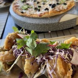 George's - Shrimp Tacos & Veggie Pizza
