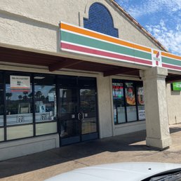 the front of a convenience store the front of a convenience store