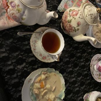 Let Them Eat Cake Tea Room - tea table with soup! - Tea Rooms Near Me - Salem, Oregon
